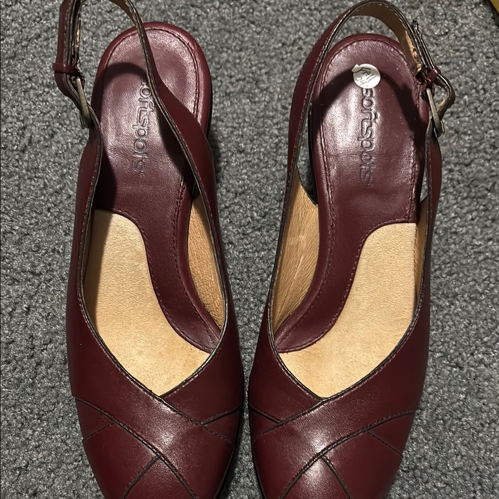 Women's Burgundy Slingback Shoes